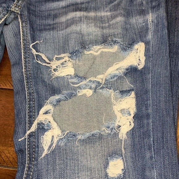 Machine Nouvelle Mode Size 3 28x30 Med Wash Distressed Denim Jeans DMP-11661 - Picture 4 of 10